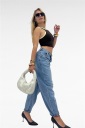 canotta crop costina bicolore